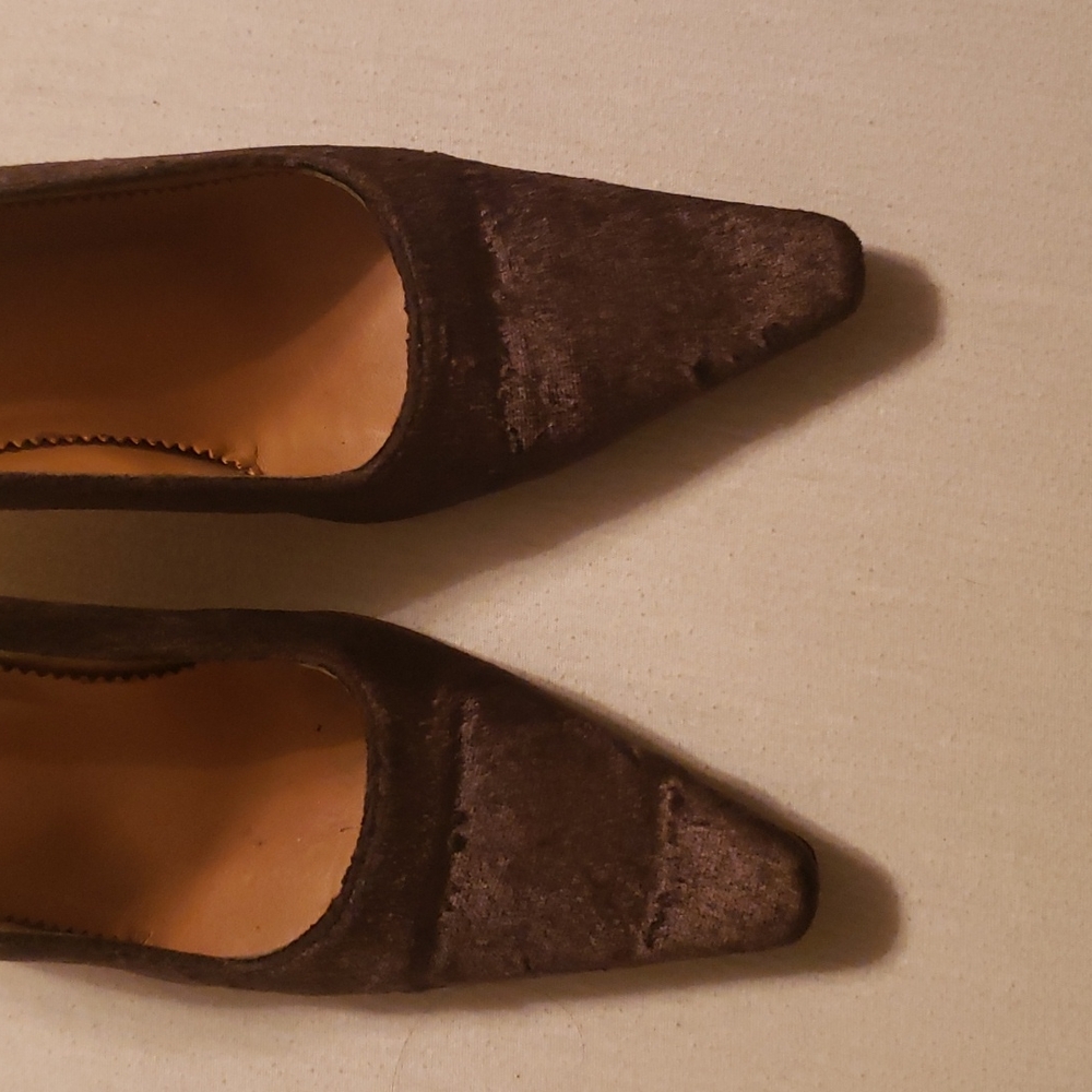 GUCCI Vintage Dark Grey Pony Hair Pumps with Wooden Heel - Picture 10 of 11